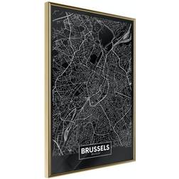 Arkiio Affisch Dark Map of Brussels [Poster] 20x30 Poster